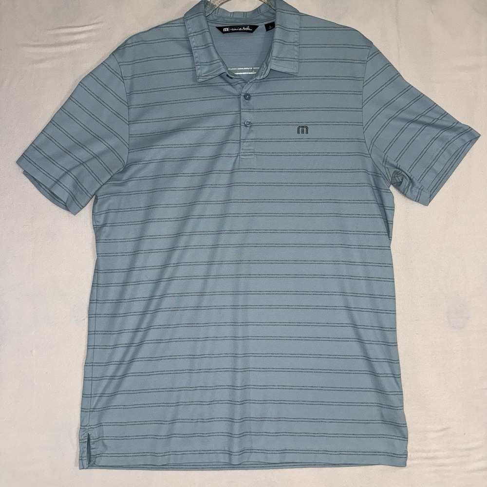 Men's Large Travis Mathew Striped Performance Golf Polo